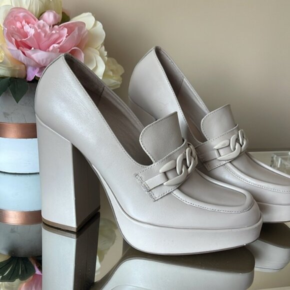 STEVE MADDEN rhylee leather slip on heeled loafer size 10 - Picture 2 of 5